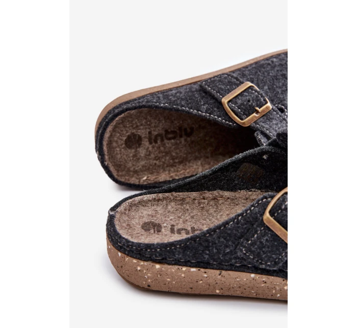 Pánské Pantofle S Přezkou Pantofle  Grafitové model 21677492 - Inblu