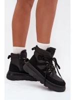 Dámské Botky Trapery Na Platformě Černé model 21707107 - Boto Dámské Botky Trapery Na Platformě Černé model 21707107 - Boto