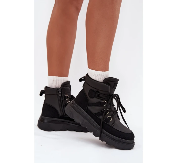 Dámské Botky Trapery Na Platformě Černé model 21707107 - Boto Dámské Botky Trapery Na Platformě Černé model 21707107 - Boto