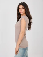 T shirt D12041AH02570C ciemny bezowy