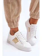 Klasické sportovní boty bílé a zlaté Follow Me Klasické sportovní boty bílé a zlaté Follow Me