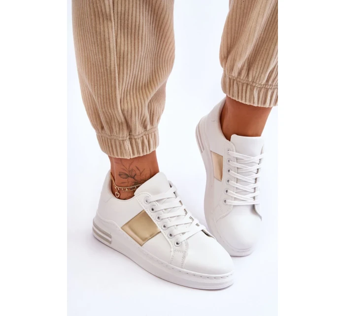 Klasické sportovní boty bílé a zlaté Follow Me Klasické sportovní boty bílé a zlaté Follow Me