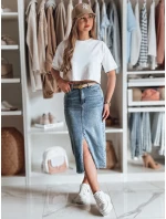 Džínová midi sukně s rozparkem DENIZA modrá FashionStreet CY0484