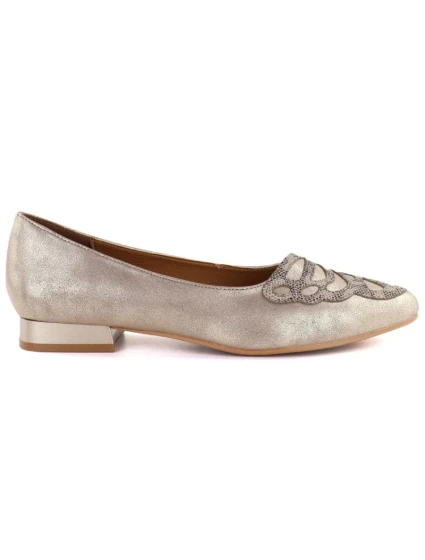 Dámské zlaté polobotky model 22015063 - M. Daszyński Dámské zlaté polobotky model 22015063 - M. Daszyński