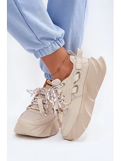 Kožené dámské tenisky GOE TT2N4012 Béžové