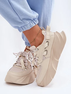 Kožené dámské tenisky GOE TT2N4012 Béžové