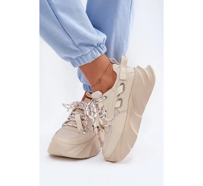 Kožené dámské tenisky GOE TT2N4012 Béžové