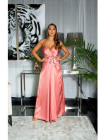 Sexy satin-look maxi dress in wrap-around look