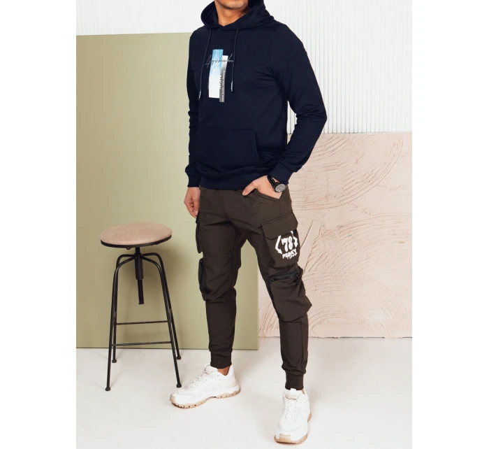 Pánská mikina s kapucí tmavě modrá model 21976180 - Dstreet Pánská mikina s kapucí tmavě modrá model 21976180 - Dstreet