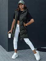 Dámská prošívaná vesta s kapucí TAMIRA zelená FashionStreet TY4533