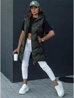 Dámská prošívaná vesta s kapucí zelená Dstreet model 21979838 - FashionStreet