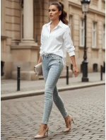 Dámské džínové úzké kalhoty s ozdobou GLAMSKIN modré Dstreet UY2441