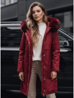 Dámská zimní bunda parka s kožešinou vínová FashionStreet TY5114