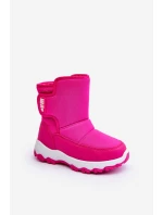 Dětské růžové zateplené sněhule s rzepem Big Star MM374121 Dětské růžové zateplené sněhule s rzepem Big Star MM374121