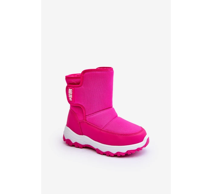Dětské růžové zateplené sněhule s rzepem Big Star MM374121 Dětské růžové zateplené sněhule s rzepem Big Star MM374121