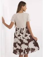 Sukienka DHJ SK model 21142083 beżowy - FPrice Sukienka DHJ SK model 21142083 beżowy - FPrice