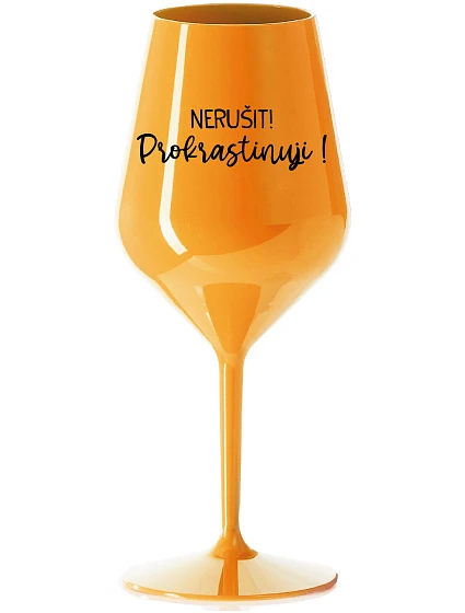 oranžová nerozbitná sklenice na víno 470 ml model 22163738 - Giftela