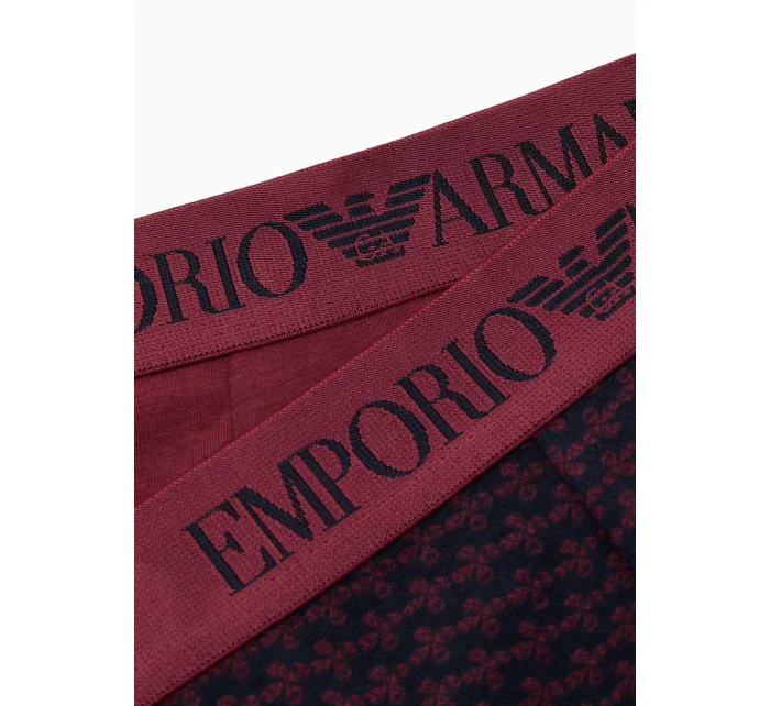 Pánské boxerky 2PACK  vínové s potiskem  model 19009212 - Emporio Armani