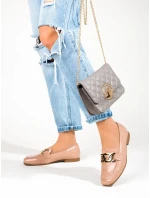 Stylové růžové polobotky dámské bez podpatku Stylové růžové polobotky dámské bez podpatku