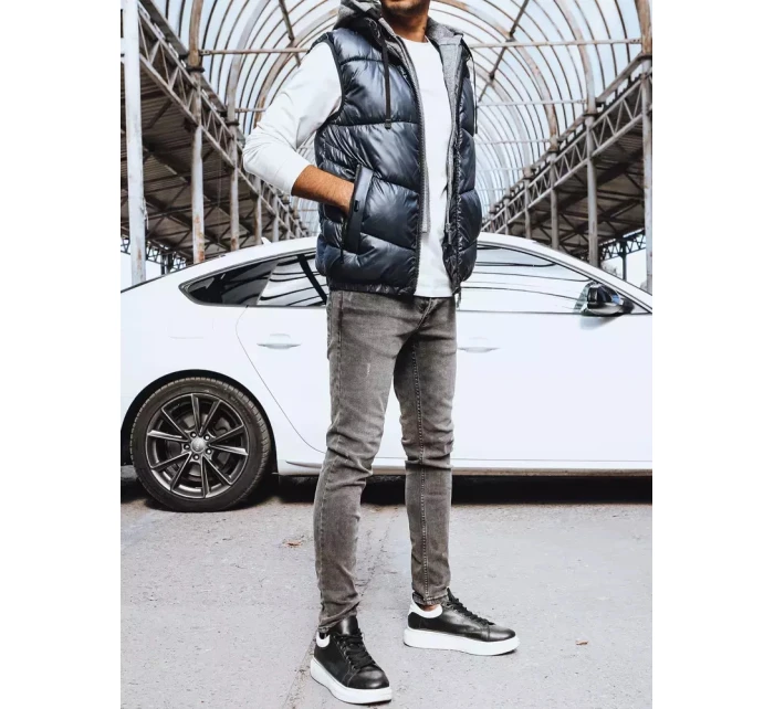 Pánská tmavě modrá vesta FashionStreet TX4141