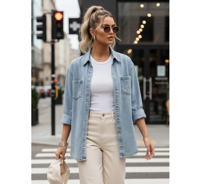 Dámská džínová košile oversize modrá Dstreet model 21985421 - FashionStreet