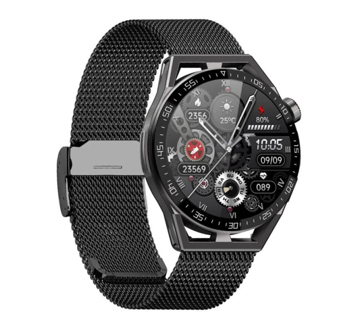 Chytré hodinky Rubicon RNCE88-2 Black- Černý silikonový řemínek + černý náramek Chytré hodinky Rubicon RNCE88-2 Black- Černý silikonový řemínek + černý náramek