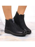 Pohodlné zateplené boty na zip Rieker W RKR555 Pohodlné zateplené boty na zip Rieker W RKR555