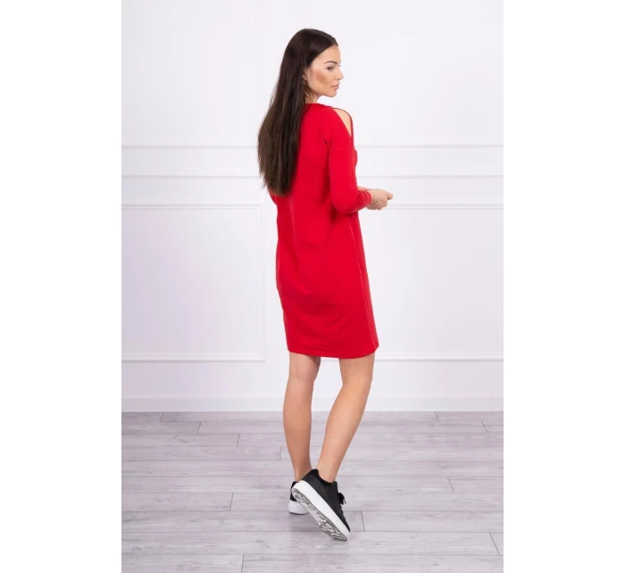 3D grafické šaty s perlami červené 3D grafické šaty s perlami červené