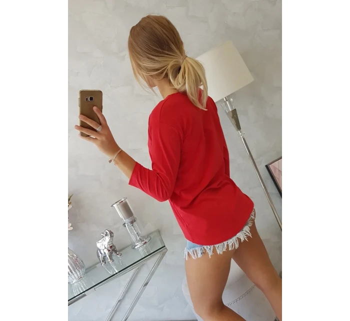 Halenka s model 18744164 potiskem červená - K-Fashion Halenka s model 18744164 potiskem červená - K-Fashion