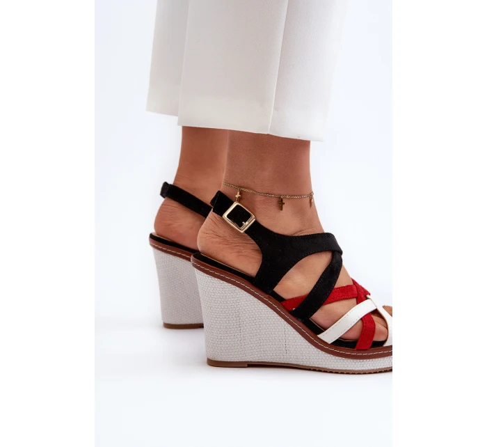 Sandály na Klínu S ramínky námořnická modrá Ellen Sandály na Klínu S ramínky námořnická modrá Ellen