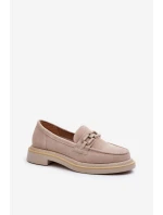 Semišové dámské mokasíny model 21660160 Béžová - S.Barski
