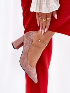Elegantní lodičky na podpatku v růžové model 21692745 růžové - VINCEZA
