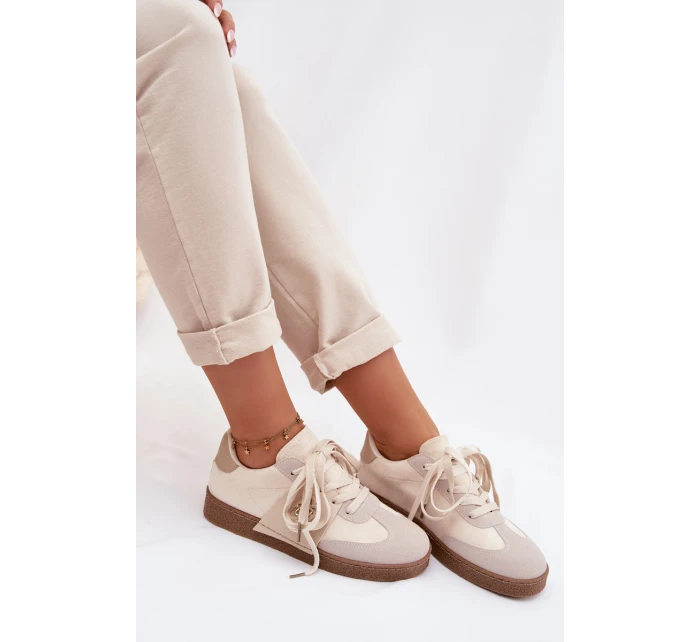 Dámské tenisky s ozdobným detailem Béžové model 21954604 - Boto