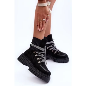 Dámské semišové boty s šněrováním černé Acorn Dámské semišové boty s šněrováním černé Acorn