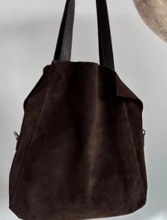 Dámská semišová kabelka shopper Miraya – čokoládová