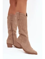 Dámské kovbojky model 21837054 – khaki - Kesi