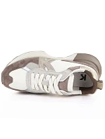 Dámské kožené sportovní polobotky béžové Kobbo 66954