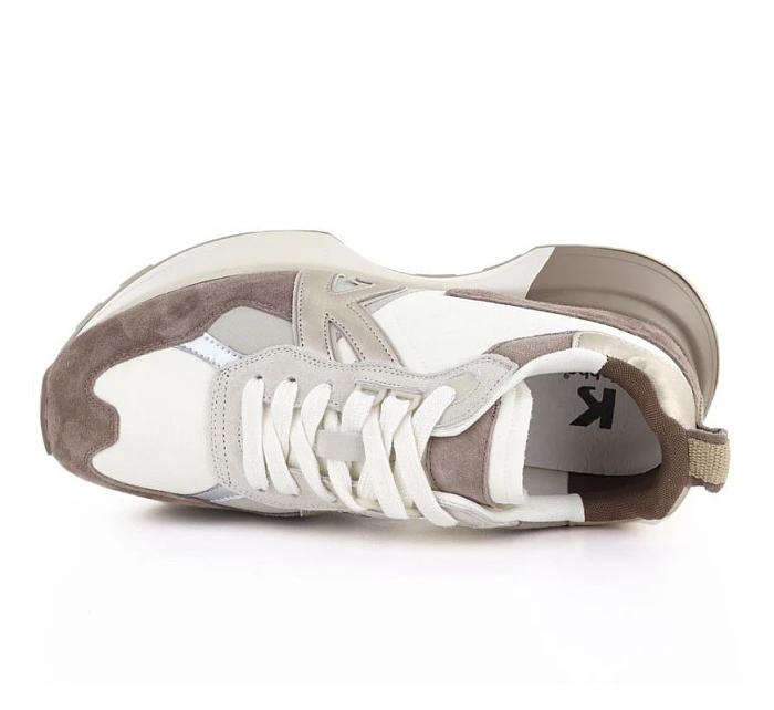 Dámské kožené sportovní polobotky béžové Kobbo 66954