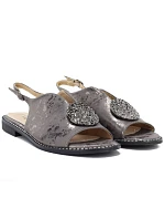 Dámské ploché sandály s cínovou ozdobou S.Barski 61-6035