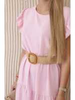 šaty s volánky světle růžová