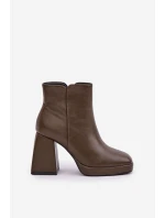 Boty Na Vysokém Podpatku Eko Kůže Tmavě Zelené model 21681576 - Boto Boty Na Vysokém Podpatku Eko Kůže Tmavě Zelené model 21681576 - Boto