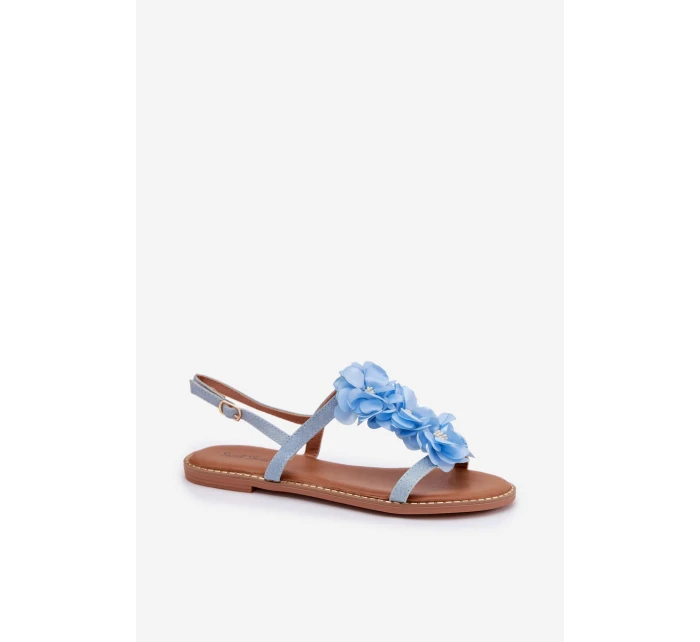 Dámské Sandály Ploché Modré Květiny model 21961065 - Boto Dámské Sandály Ploché Modré Květiny model 21961065 - Boto
