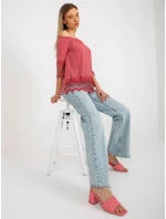 Dámská halenka LK BZ model 18309922 tmavě růžová - FPrice Dámská halenka LK BZ model 18309922 tmavě růžová - FPrice