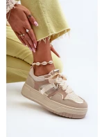 Dámské tenisky na platformě z ekokože béžové Moun
