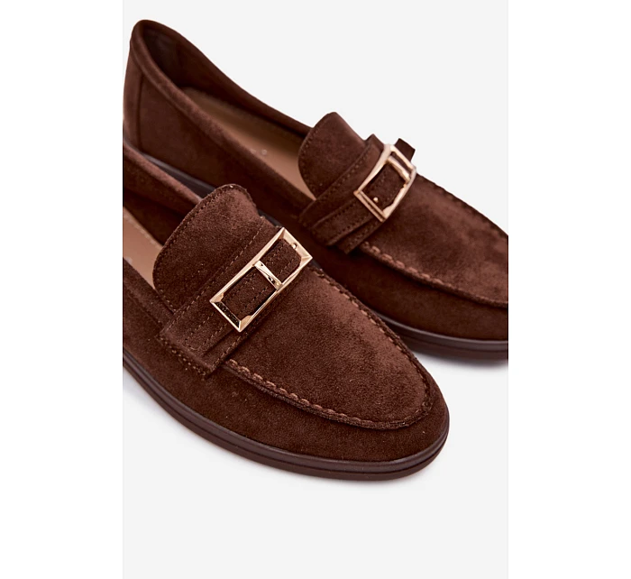 Dámské Mokasiny S Přezkou Čokoládové Belinae Dámské Mokasiny S Přezkou Čokoládové Belinae