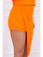 Asymetrické šaty oranžové neonové barvy