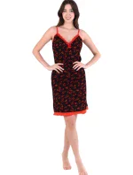 Dámská košilka 01/127 černá se srdíčky - Karol