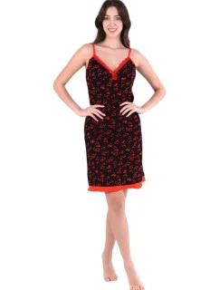 Dámská košilka 01/127 černá se srdíčky - Karol