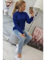 Poloviční rolák s kosočtvercovým vzorem chrpově modrý Poloviční rolák s kosočtvercovým vzorem chrpově modrý