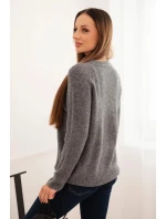 Dámský svetr z baby alpaky s dlouhým rukávem šedý
